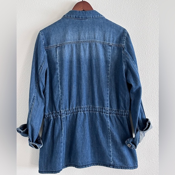 J. Jill | Utility Jacket | Chore Coat | Dark Wash Denim | Size M - Picture 2 of 5